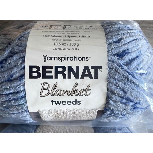 Bernat Blanket Tweeds Yarn 10.5oz Sea Tweed Lot of 3 Skeins Super Bulky 6 - Picture 2 of 7